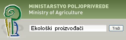 Ministarstvo poljoprivrede i šumarstva - ekološka proizvodnja