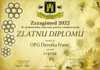 Diploma zlatnog odličja za cvjetni med - ZzzagiMed