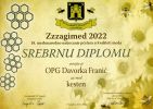Diploma srebrnog odličja za kestenov med - ZzzagiMed