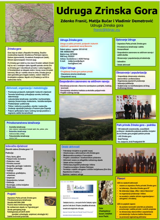 Podaci o Udruzi Zrinska gora